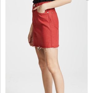 Rag & Bone Red Denim Skirt. Size 24. Brand New